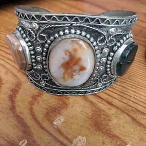 Cuff Bracelet with Stones